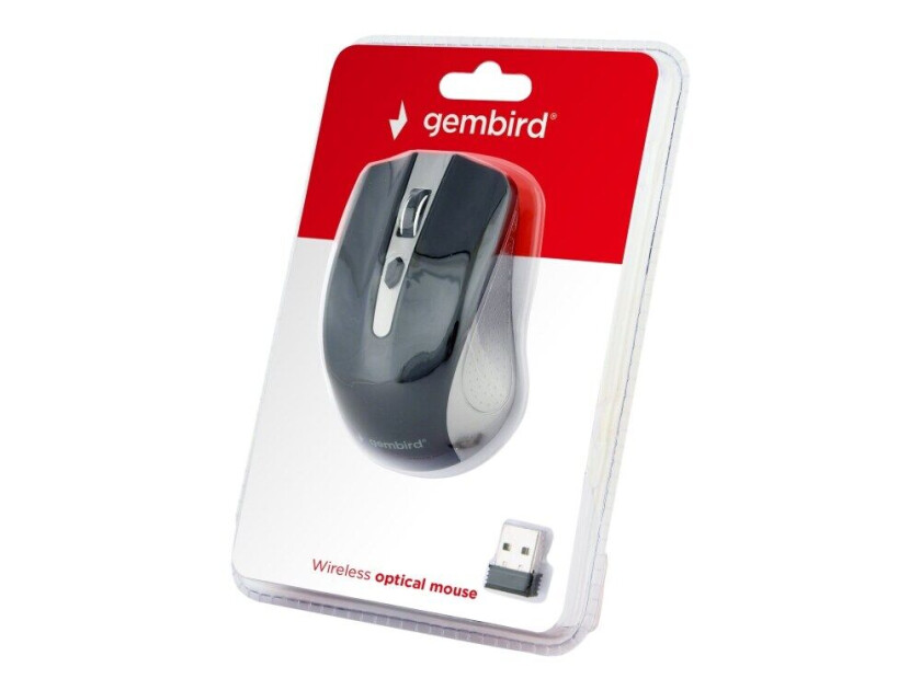 MUSW-4B-04-GB - mouse - 2.4 GHz - black space grey - Mus - Optisk - 4 - Grå