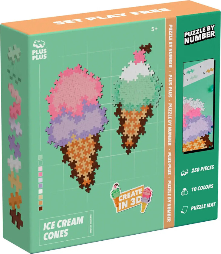 Puzzle By Number Ice Cream Cones 250Pcs - Pink - ONE SIZE