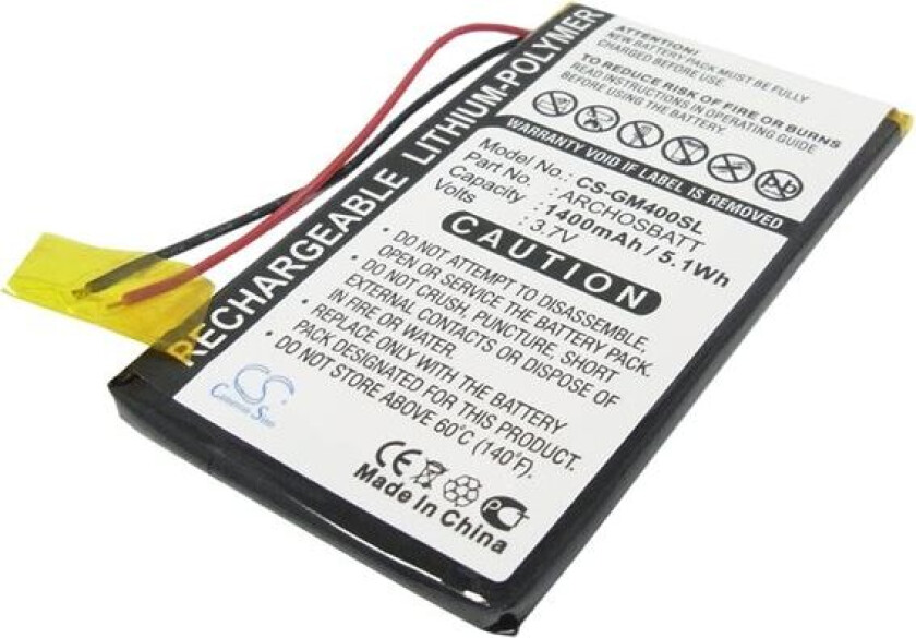 Batteri til mediespiller for Archos Gmini 400, Gmini 402, Gmini 402CC osv.