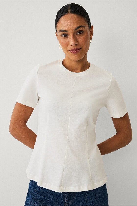 Topp med peplum-design - Hvit