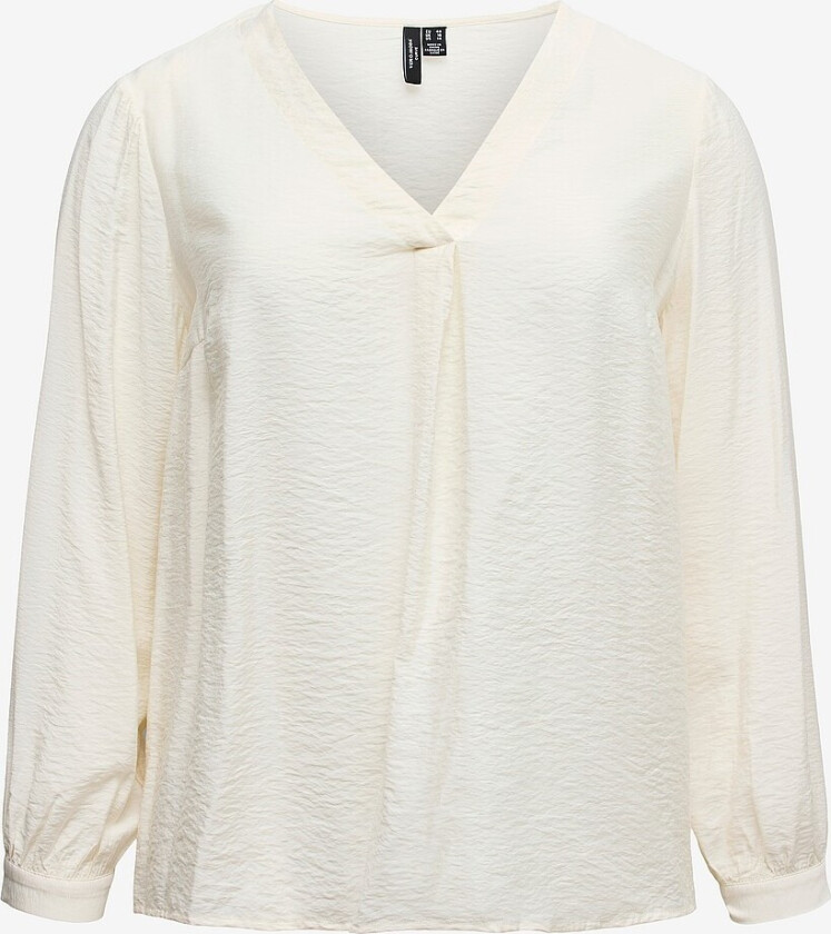 Topp vmCurli V-neck LS Top Wvn GA Cur - Hvit