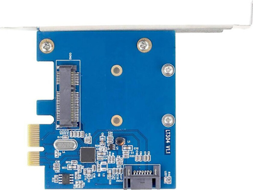 Bilde av Skrivebord PCIe X1 til MSATA SSD SATA3.0 Combo Utvidelseskort PCI Express Kontroller Mini SATA SSD Adapter