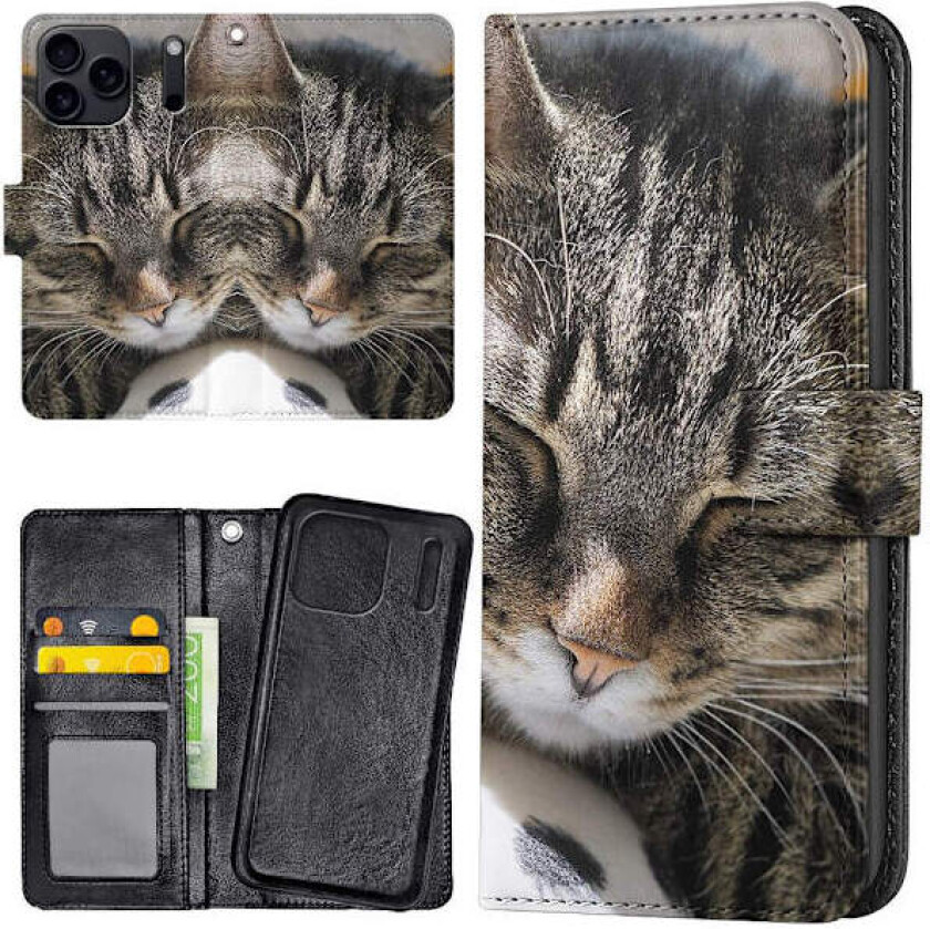 iPhone 17 Pro - Lommebok Deksel Sovende Katt