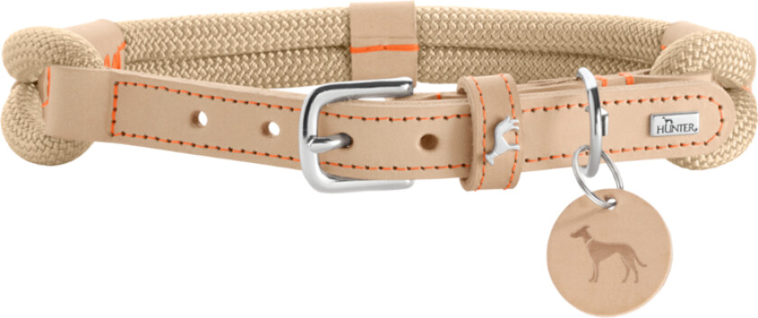 HUNTER halsbånd Malia, beige/natur - Størrelse 50/S-M: 35 - 44 cm halsomkrets