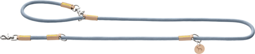 HUNTER Justerbart hundebånd Malia, dueblå/beige - 200 cm lang, 10 mm bred