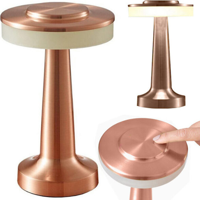 Nattlampe bordlampe med berøringsfunksjon, 3-trinns soveromslampe, trådløs