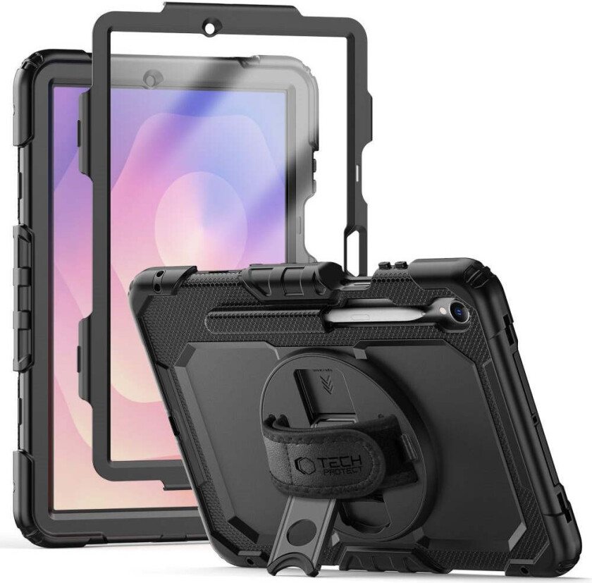 Samsung Galaxy Tab S11 Tech-Protect Solid Håndverker Deksel m. Beskyttende Film - Svart