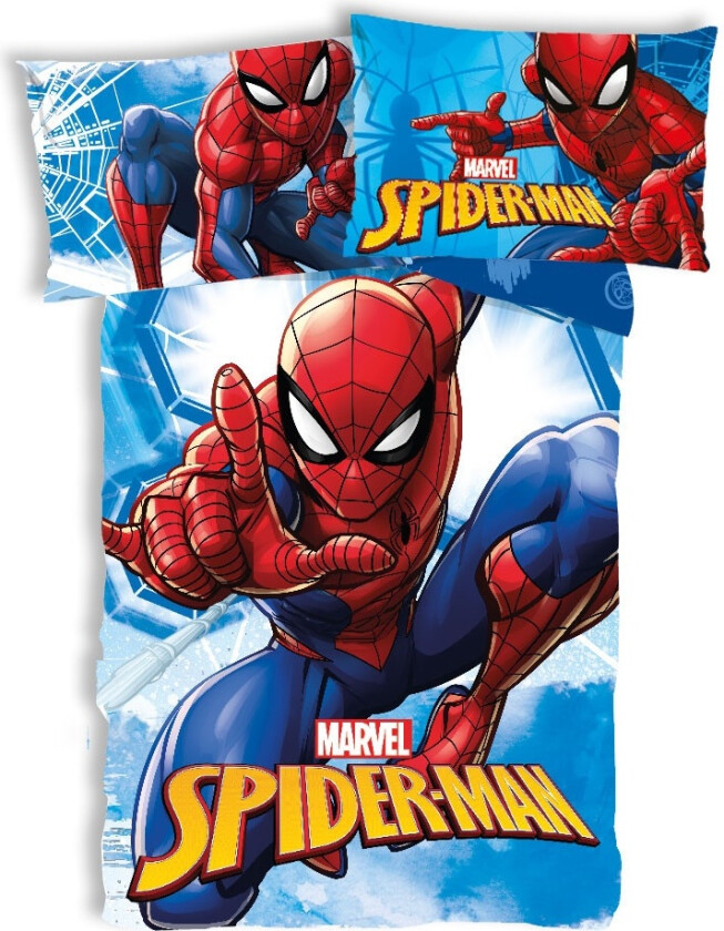 Spiderman Webmaze barnesengesett, sengesett 100×135 cm, 40×60 cm