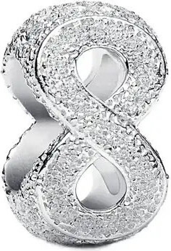 Textured Infinity Symbol Mini Charm - Silver - ONE SIZE