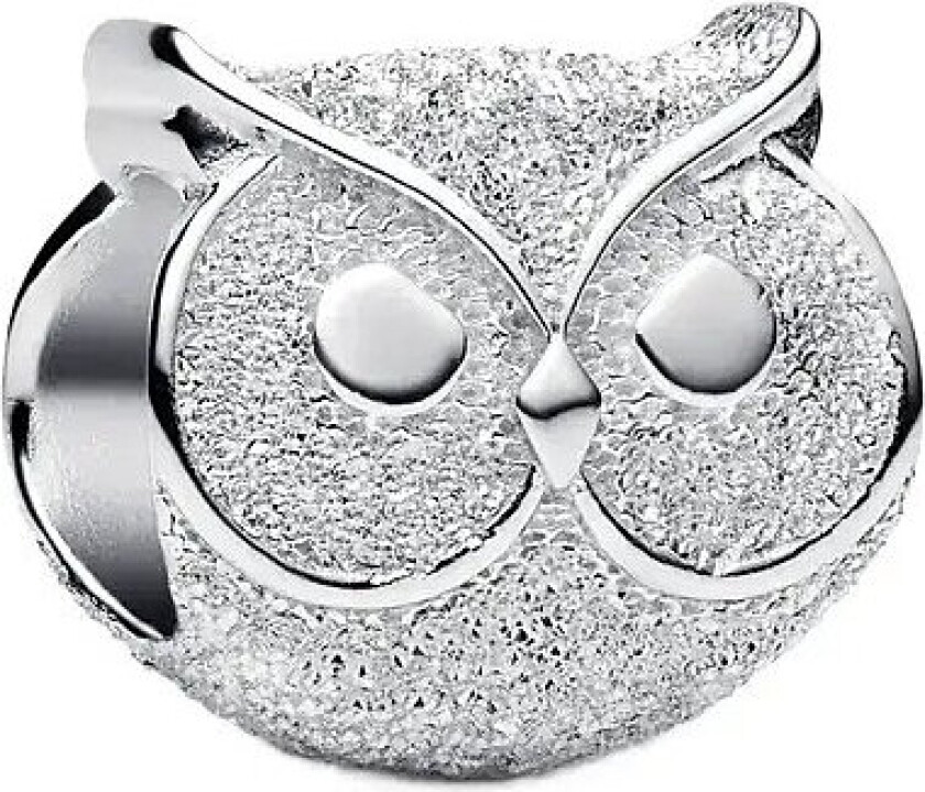 Textured Owl Mini Charm - Silver - ONE SIZE