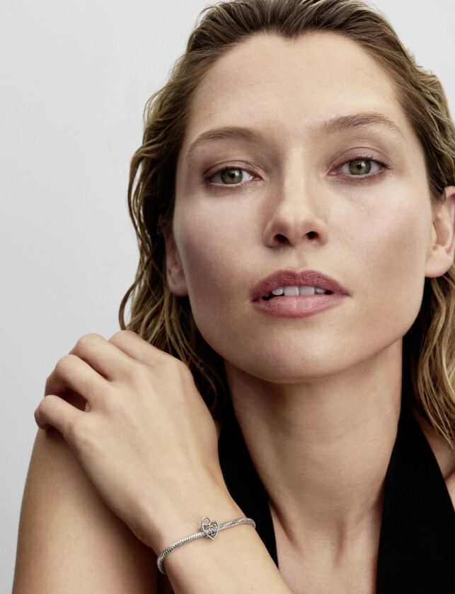 Bilde av Openwork Heart Padlock Charm - Silver - ONE SIZE