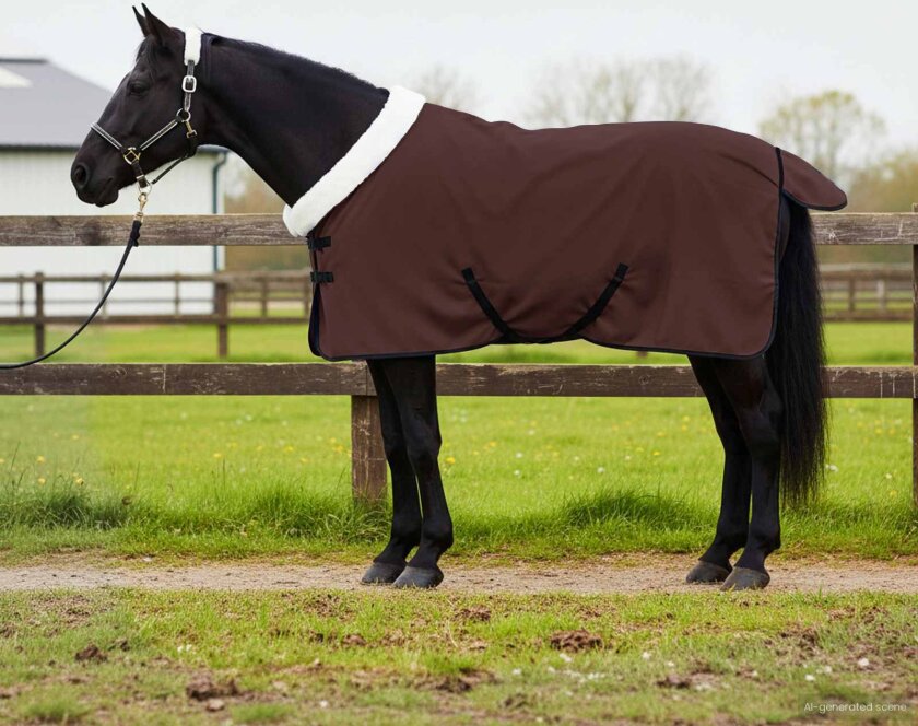 Hestepledd Helt mørk brun 85 cm Polar fleece