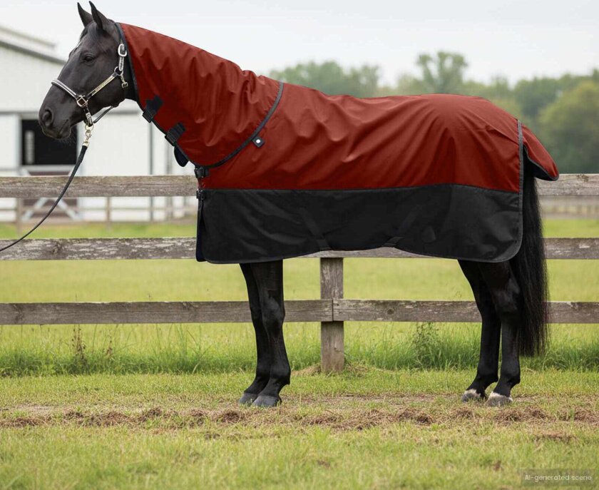 Bilde av Hestepledd Mørk Grønn og Svart 155 cm Polyester