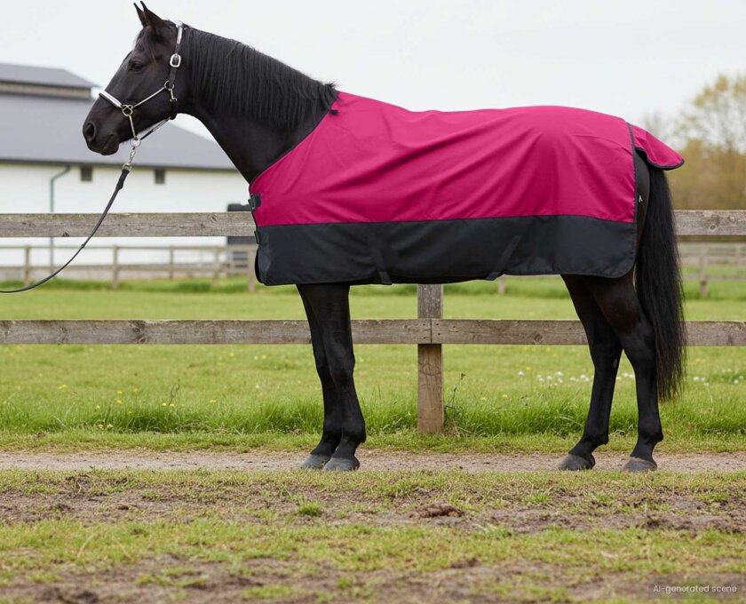 Hestepledd Rosa og svart 155 cm Polyester
