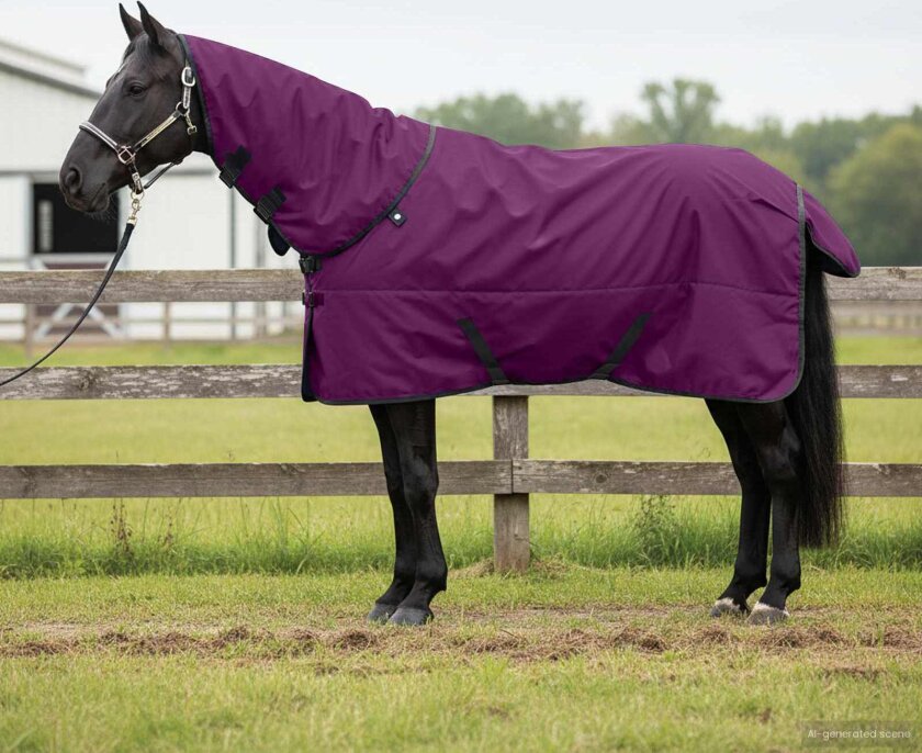 Bilde av Hestepledd Mørk Grønn og Svart 165 cm Polyester