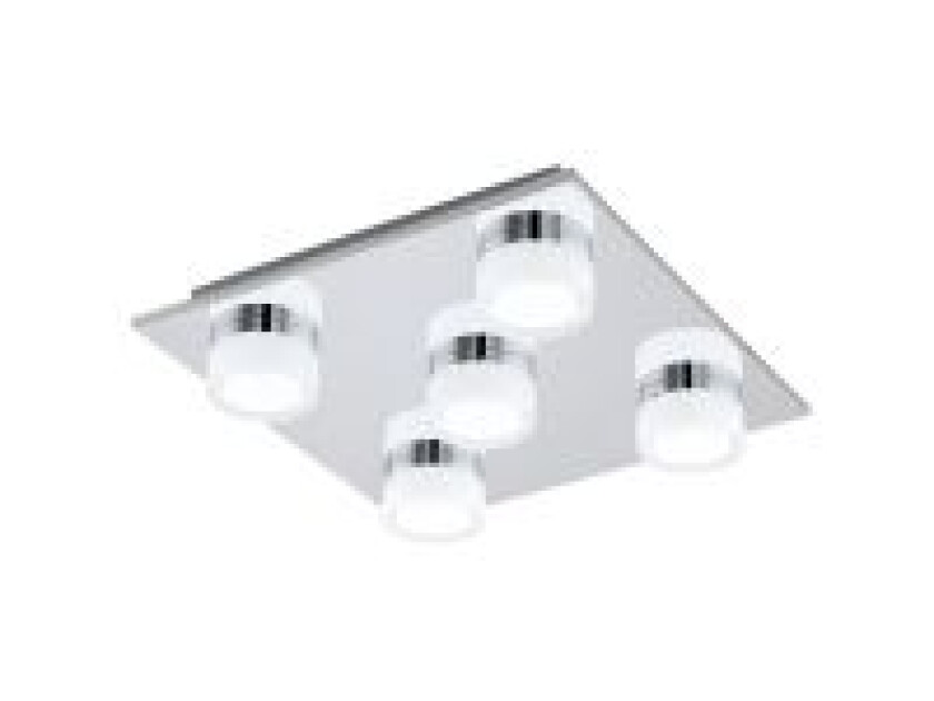 EGLO Romendo 1, LED, Ikke-utskiftbare pærer, 3000 K, 570 lm, IP44, Kromfarget, Gjennomsiktig