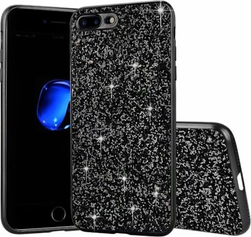 Glitter iPhone SE 2020 deksel - Svart