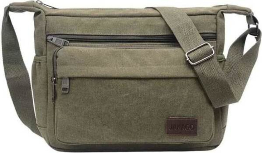 Vanntett Messenger Skulderveske 13 Tommer Multi Canvas Crossbody Bag For Menn Casual Lett Utendørs Fiskeveske Camping