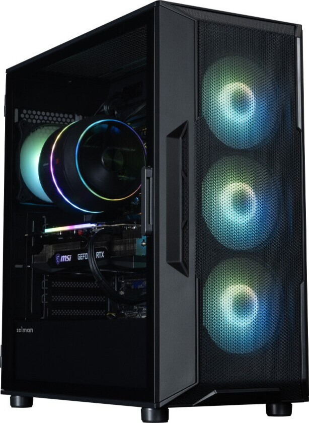 I3 NEO V2 Mid Tower PC-kabinett, 4x ARGB-vifter - Svart