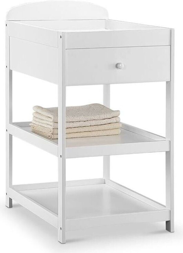 Stellebord Basic med Skuff, Hvit Tre