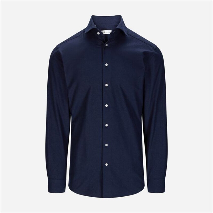 Flanel Regular Shirt - Navy Blå XXL