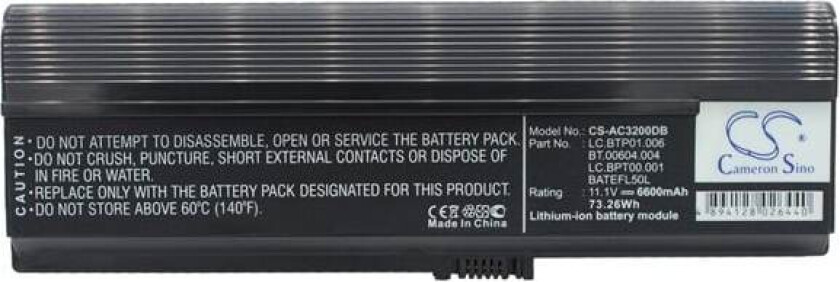 Batteri til bærbar PC for Acer AS36802682, Aspire 3050, Aspire 3050-1733 og andre.