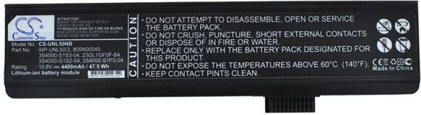 Batteri til bærbar PC for Uniwill L50, L50II0, L50II5 og andre.