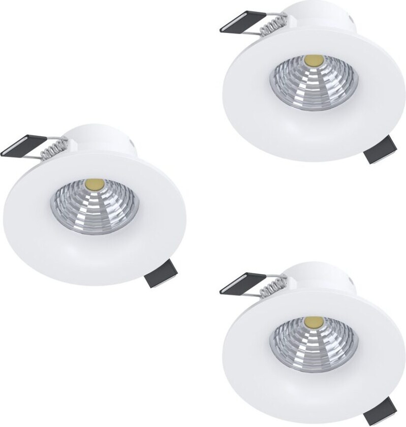 Innfelt lampe Saliceto 88 mm 2700K Sett med 3 - Hvit