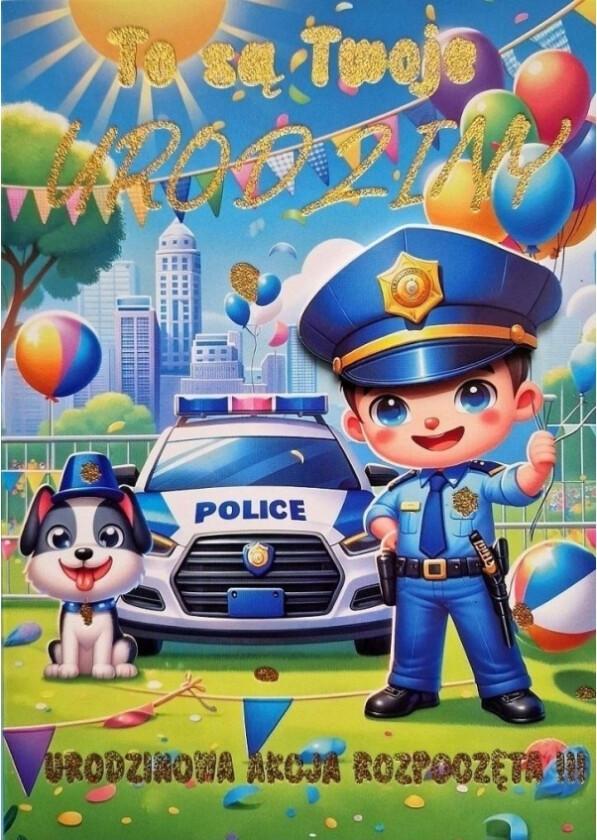 Politimann 3K bursdagskort