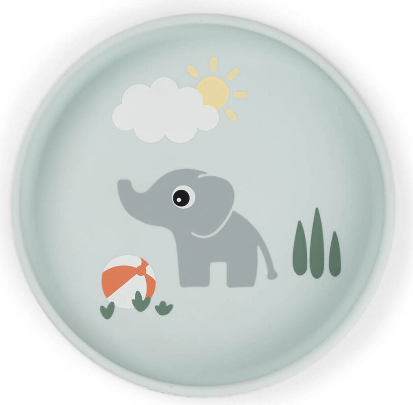 Silicone Stick&Stay Plate Playground - Blue -Ø 18 x H 3 cm