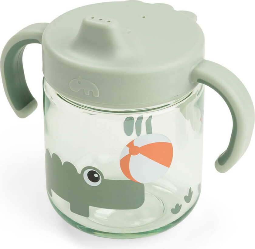 Learning Spout Cup with 2 Handles - Playground Green -Ø 7,5 x H 11 cm
