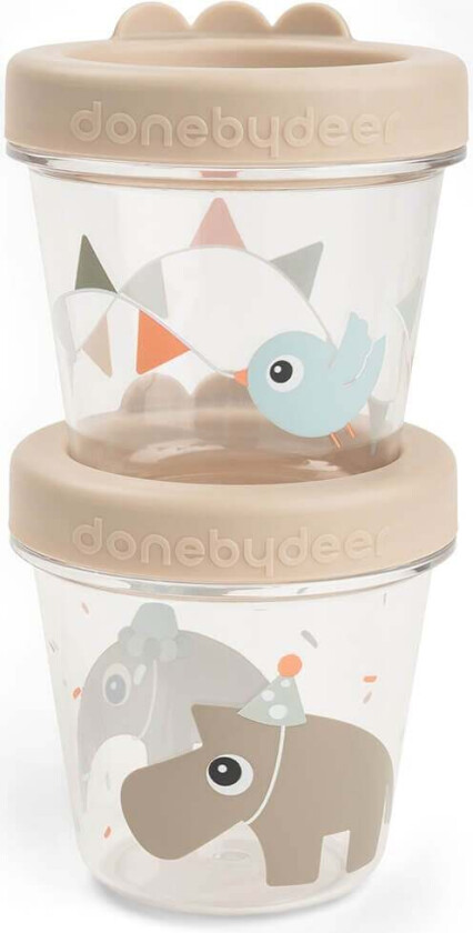 Baby food container 2-pack - Celebration Sand -Ø8 x H 8 cm