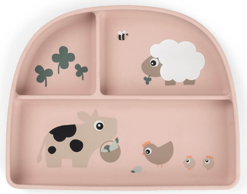 Stick&Stay compartment plate Tiny farm - Powder - 20 x 16 x H 3 cm