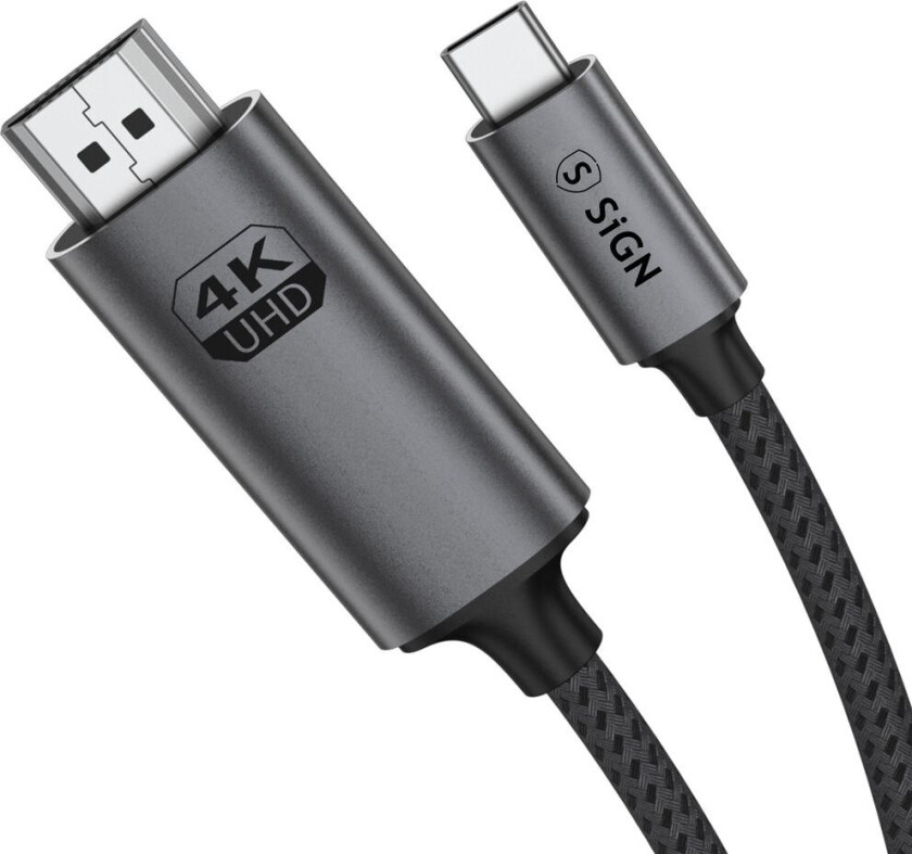 USB-C til HDMI 4K 60Hz-kabel, 2m - Svart