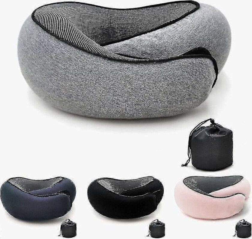Reise Nakkepute U-formet Memory Foam Nakkeputer Massasje Nakkepute Sovende Flyputepute Cervikal Helsevesen Pute svart