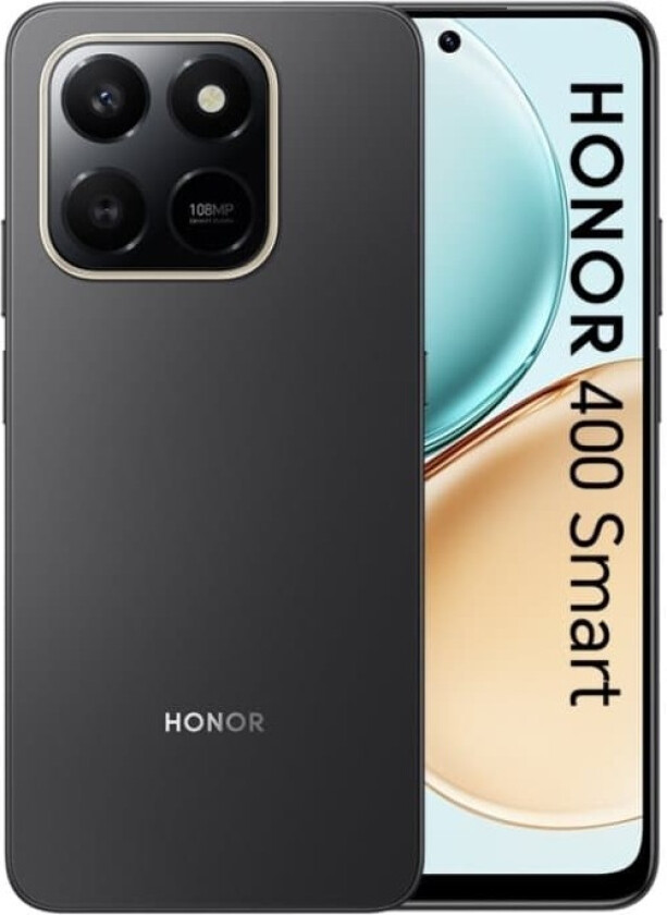 Honor 400 SMART, 17,2 cm (6.77"), 6 GB, 128 GB, 108 MP, MagicOS 9.0, Sort
