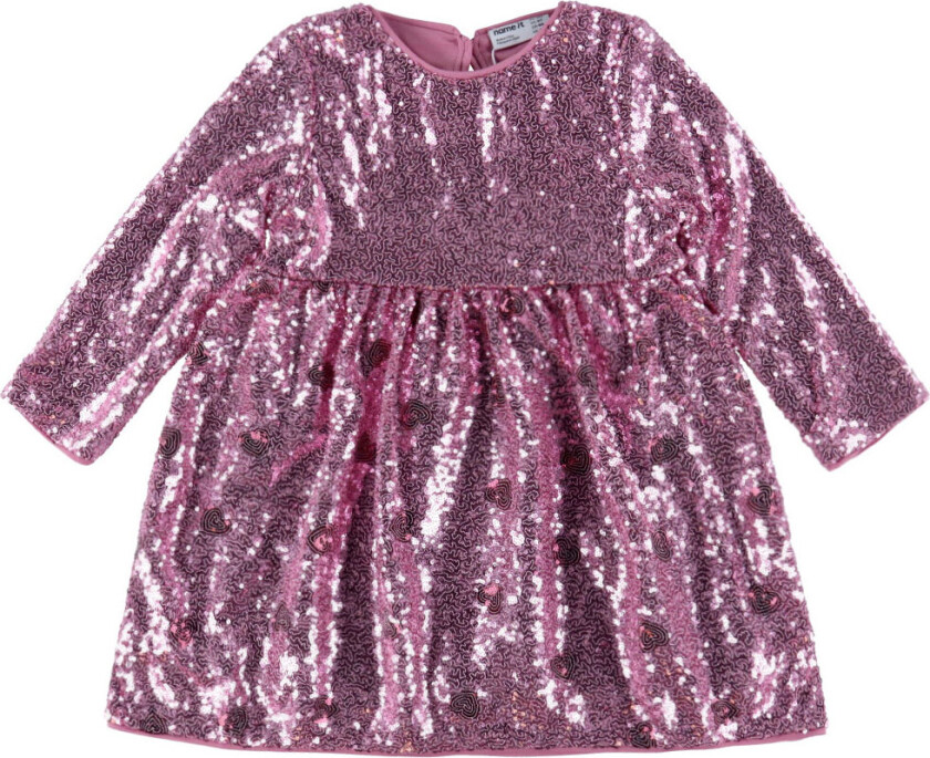 Kjole - NmfRuscing - Lilac Pose m. Palietter - - 7 år (122) - Kjole