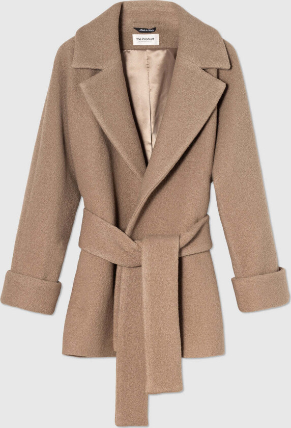 WMN WOOL COAT SHORT - S / 75 Taupe