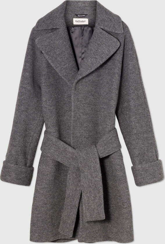 WMN WOOL COAT MID - S / 50 Grey