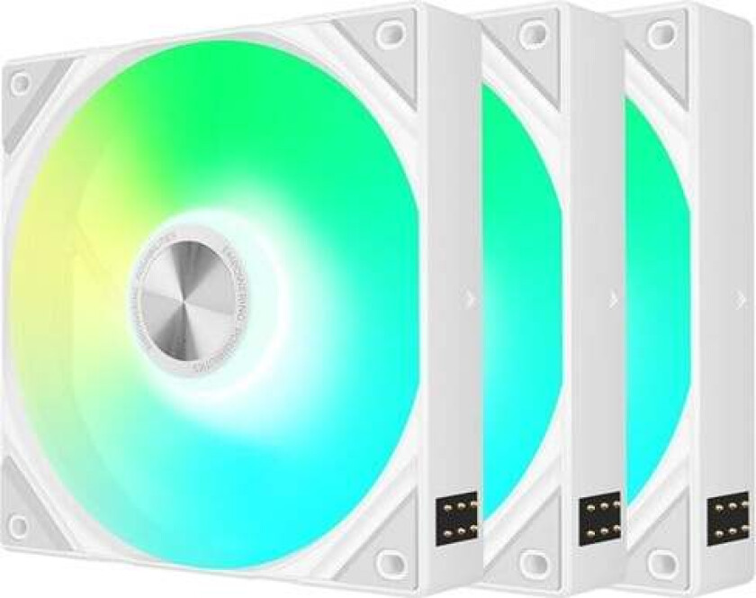 ROTA SL ARGB Reverse (3-pack) - Kabinettvifte - 120mm - Hvit med RGB-lys