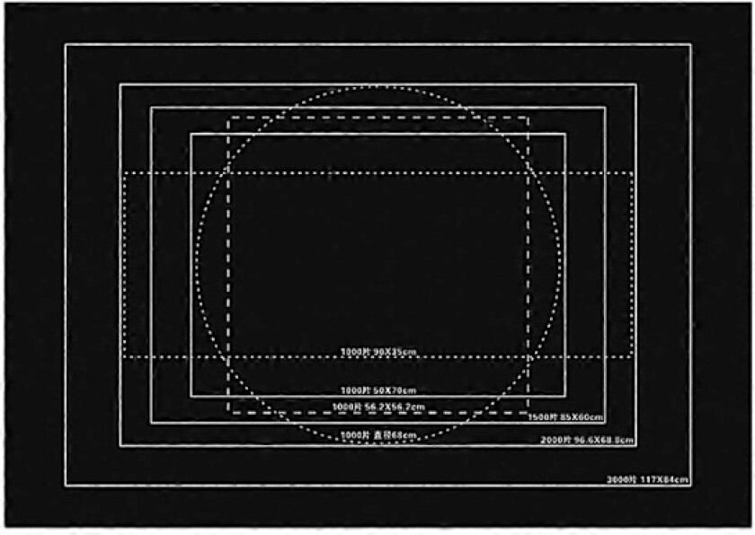 3000 brikkers puslespill rull sammen matte spill gulvmatte brett tube 3000 svart (FMY)