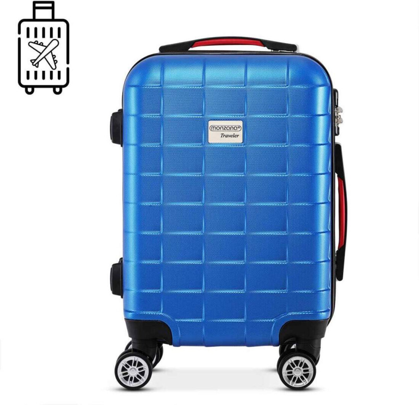 Hardkoffert, blå, 40 l, spinnerhjul, TSA-lås