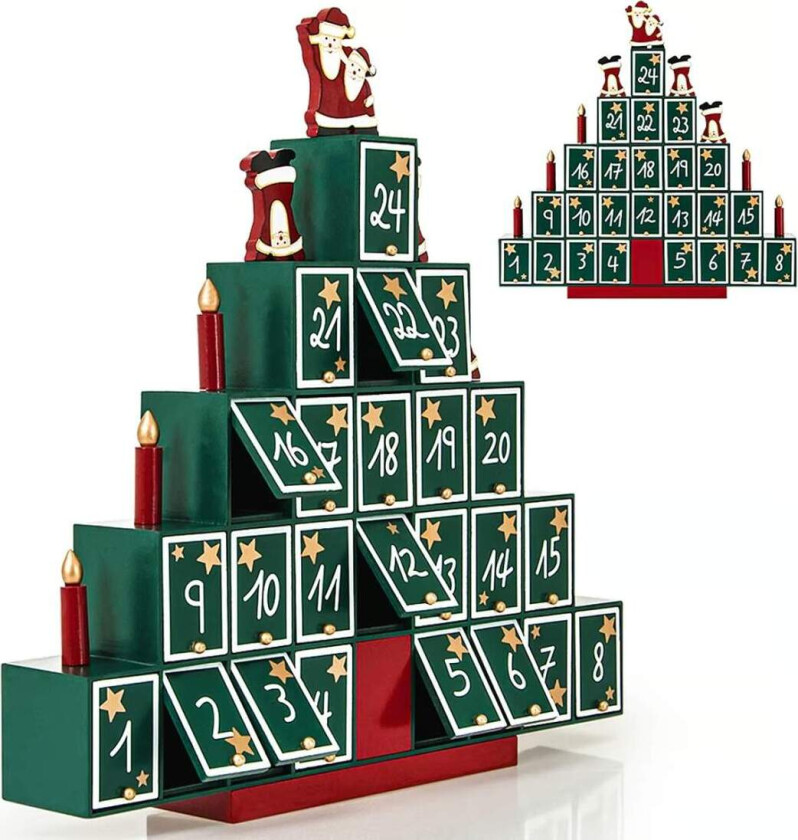 Juletre-adventskalender i tre – 24 gjenbrukbare rom