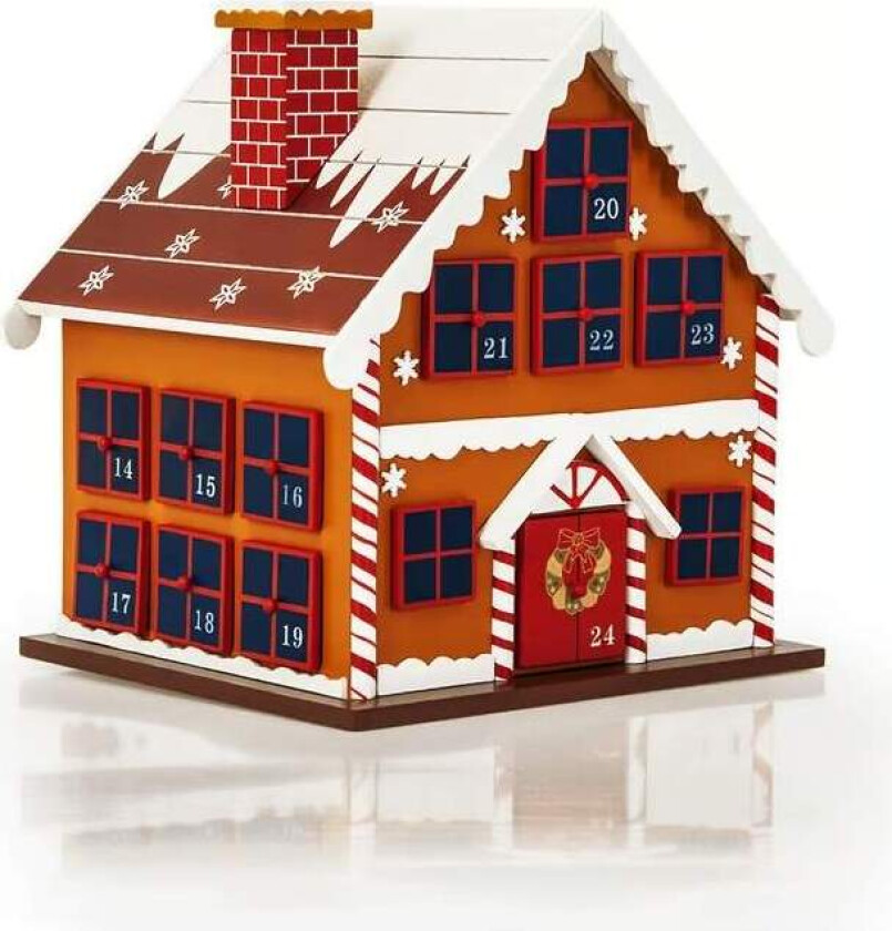 Adventskalender Hytte med 24 gjenbrukbare skuffer
