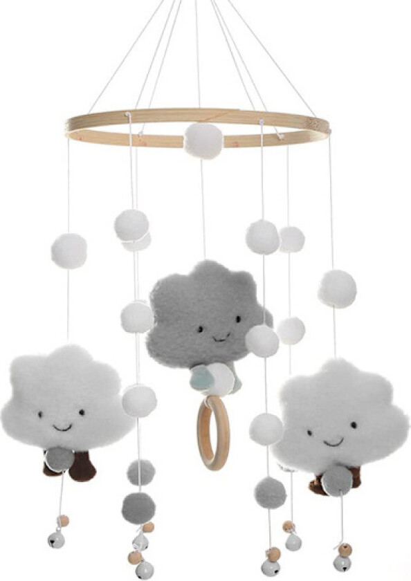 Baby Mobil Spilledåse, Sikker Baby Sprinkelseng Mobil Hengende Anheng Spilledåse Sengklokke grå_yux