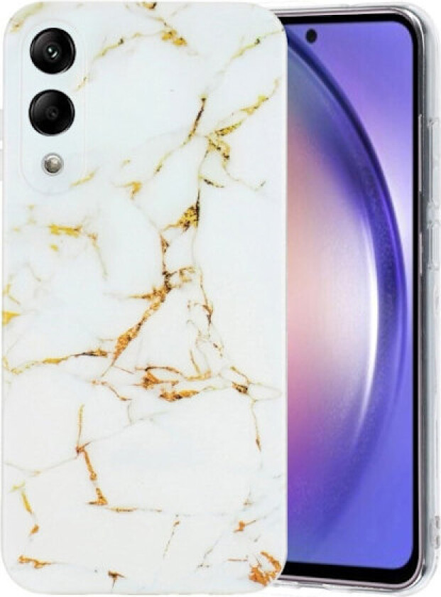 Samsung Galaxy S25 Edge-etui Marmormønstret, malt, fleksibelt bakdeksel - Hvit