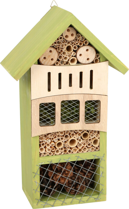 Insekthotell til Hagen - 120x100x310mm, Tre/Metall - Gr??nn