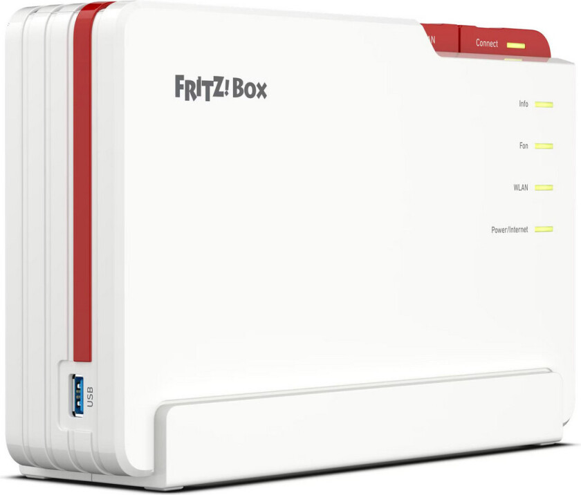 FRITZ!Box 5590 Fiber-ruter - WiFi 7, 4 x Gigabit LAN-porter - Hvit