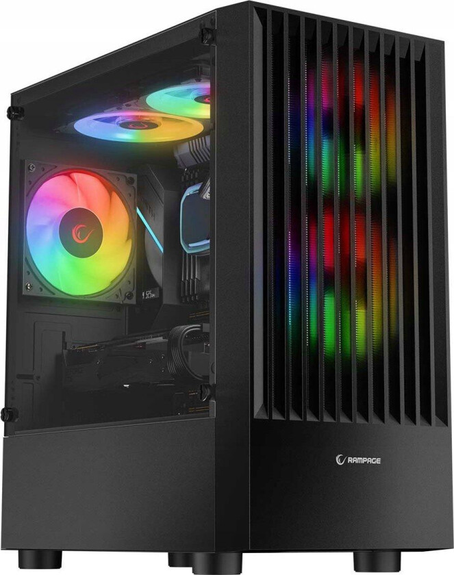 Rampage Lyra Mesh RGB PC-kabinett - ITX, Micro ATX - Svart