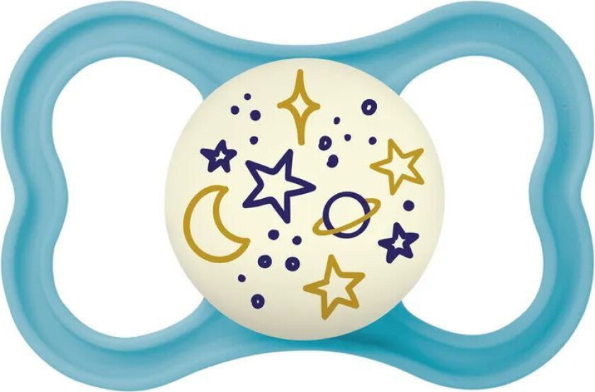 MAM Supreme Night Smokk Glow???in???the???dark Silikon - 2 stk ??? Gutt, 16+mnd